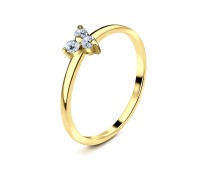 Gold Plated CZ Silver Rings NSR-2926-GP